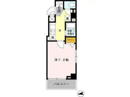 戸山シティーハイツ(1K/6階)の間取り写真