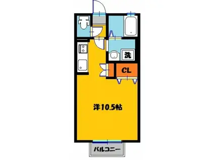 イノセントワールド 参番館(ワンルーム/1階)の間取り写真