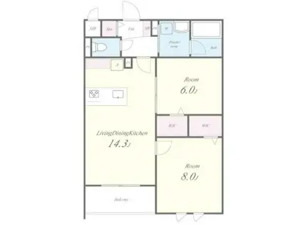 STADT NERIMA-KASUGACHO(2LDK/2階)の間取り写真