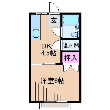 篠原FCハイツ(1DK/2階)の間取り写真