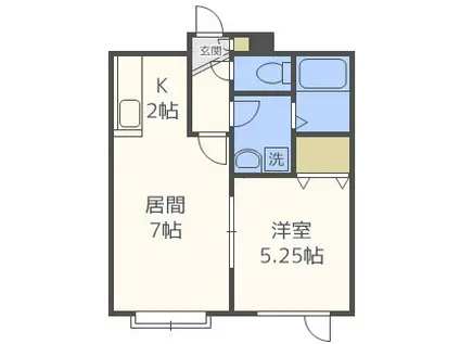 レアル・コンシェルトII(1LDK/2階)の間取り写真