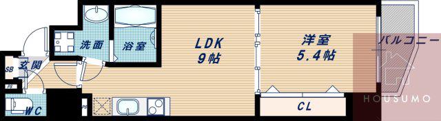 SERENITE江坂四番館(1LDK/10階)の間取り写真