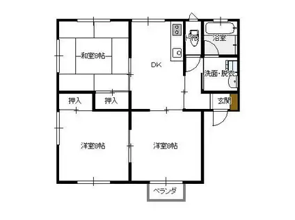 フローラル5(3DK/2階)の間取り写真