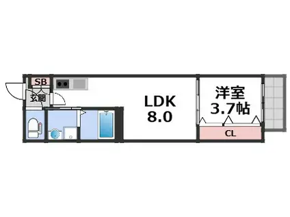 MUSE ZIO V(1LDK/1階)の間取り写真
