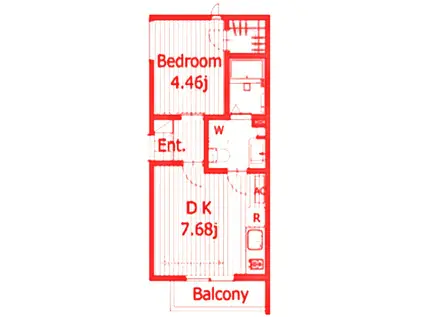 WISTERIA (1DK/1階)の間取り写真