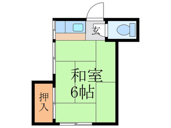 ハイムカトレア(ワンルーム/2階)の間取り写真