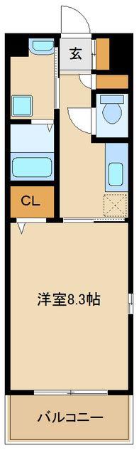 アライブ B(1K/2階)の間取り写真