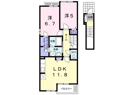 M・プラム III(2LDK/2階)の間取り写真