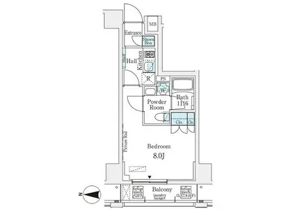 ムニレジデンス上野(1K/11階)の間取り写真