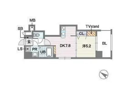 レキシントン・スクエア白金(1DK/10階)の間取り写真