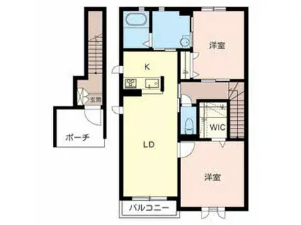 セントリビエ北野田B棟(2LDK/2階)の間取り写真