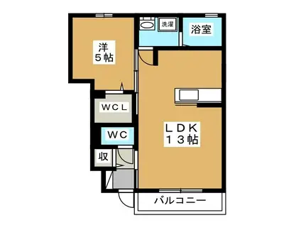 アネックスYVII(1LDK/1階)の間取り写真