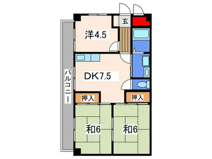 グリーンエース(3DK/3階)の間取り写真