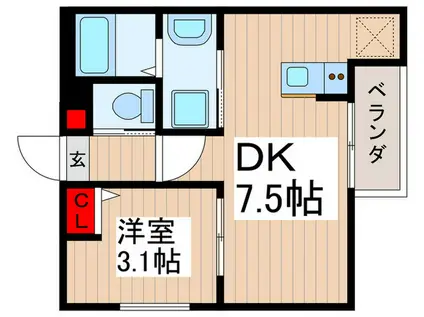 葛飾区高砂5丁目A棟工事(1DK/2階)の間取り写真