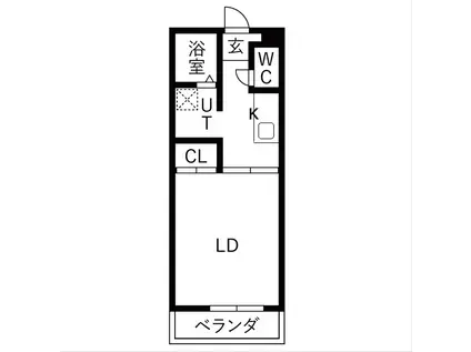 LYRIC(1K/2階)の間取り写真