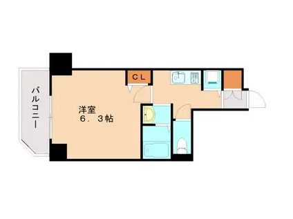 レゲスタ神戸ガーデンパレス(1K/8階)の間取り写真