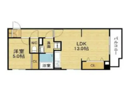 エール阿倍野元町(1LDK/3階)の間取り写真