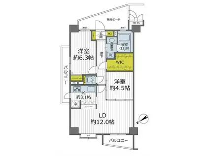 チェリス本郷菊坂(2LDK/5階)の間取り写真