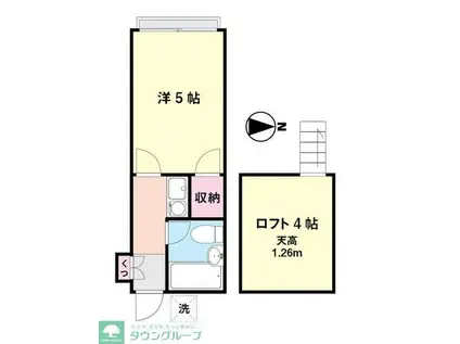 アミューズ東新町(ワンルーム/1階)の間取り写真