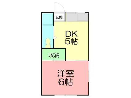 シャロンハイツ(1DK/2階)の間取り写真