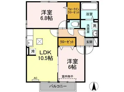 プラザシャルム(2LDK/1階)の間取り写真