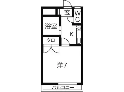 KENT HOUSE(1K/3階)の間取り写真