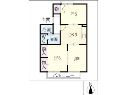 エクセルフォー(3DK/1階)の間取り写真