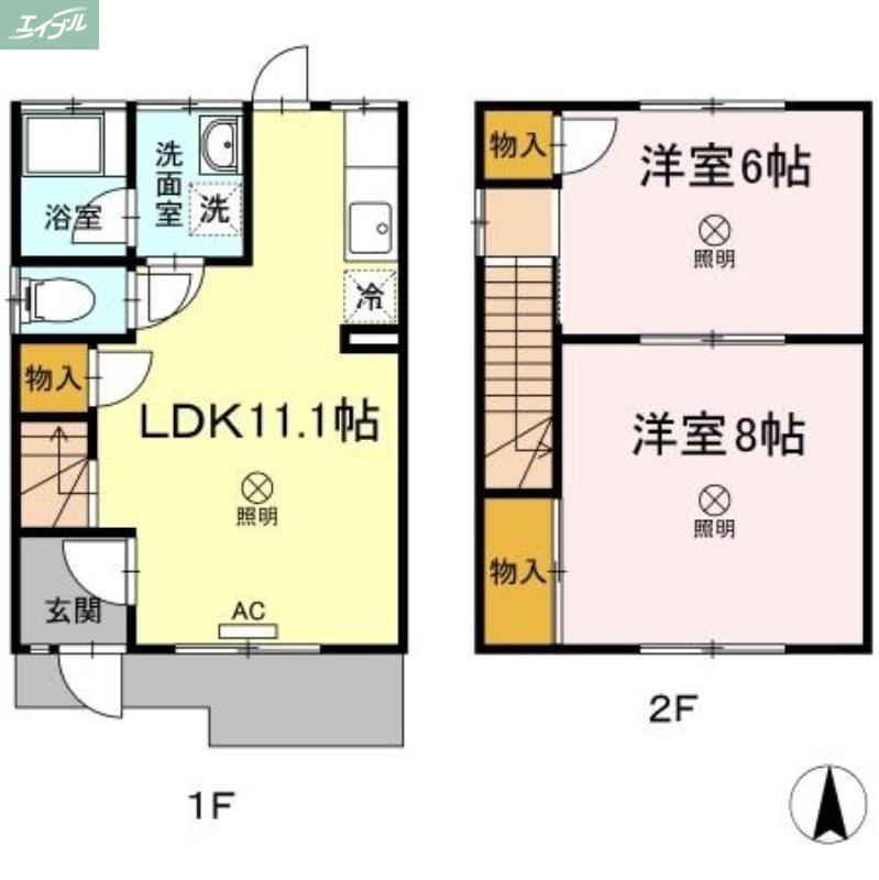 ファミーユロータス(2LDK/1階)の間取り写真