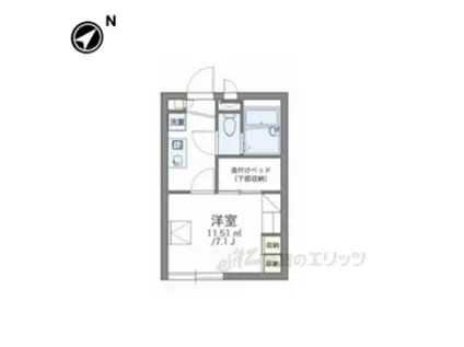 レオパレスセレンコート高井田(1K/2階)の間取り写真