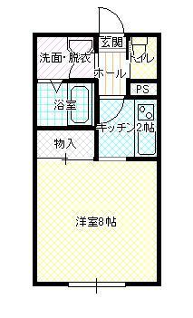 シャトル藤(1K/1階)の間取り写真