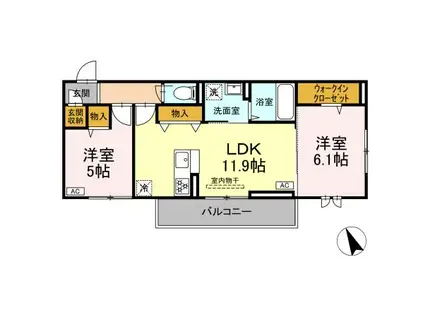 D-ROOM YT(2LDK/2階)の間取り写真