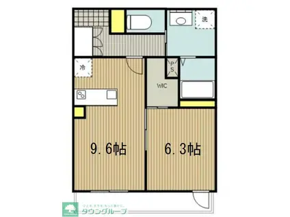 パティオ北浦和(1LDK/1階)の間取り写真