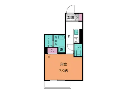 CASA LA・LUCE(1K/1階)の間取り写真