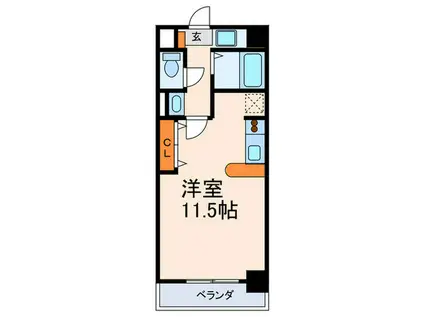 グランディア ミ・アモーレ六甲道(ワンルーム/4階)の間取り写真