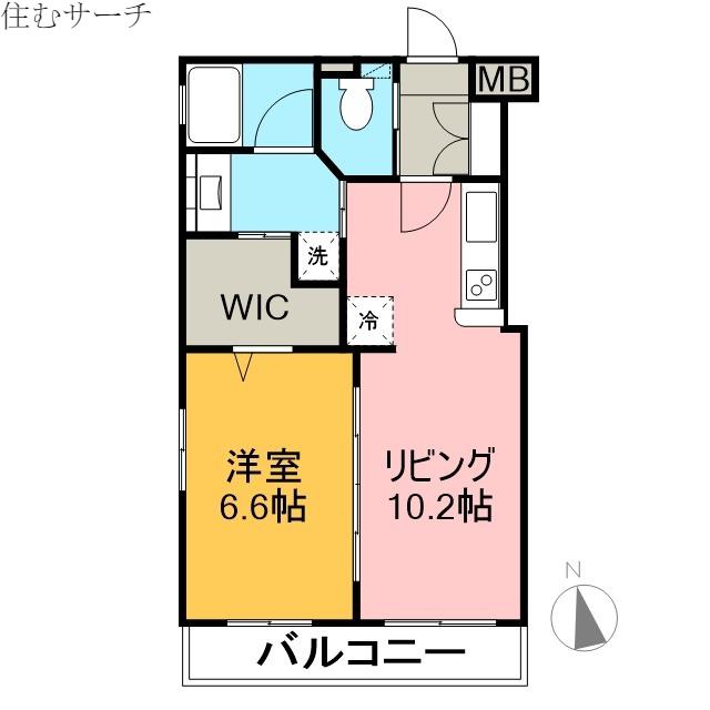 グリーンシティHT(1LDK/3階)の間取り写真