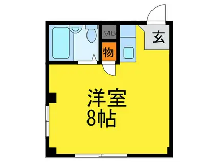 三幸ハイツ(ワンルーム/4階)の間取り写真