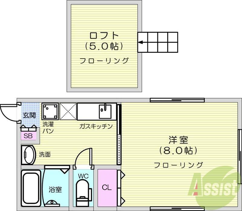 MAISON RATIS(1K/2階)の間取り写真