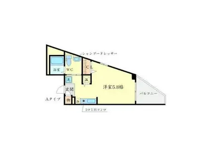 ウインズコートIII(ワンルーム/3階)の間取り写真