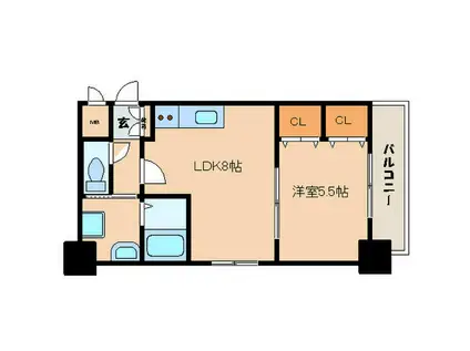 FUSHI BLD(1LDK/6階)の間取り写真