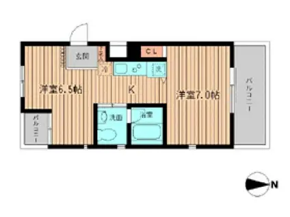 NERV西早稲田(1DK/3階)の間取り写真