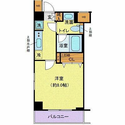 クレヴィスタ西馬込(1K/4階)の間取り写真