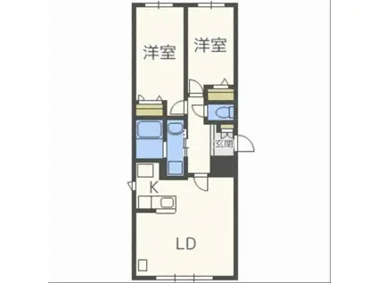 PULCINO(2LDK/2階)の間取り写真