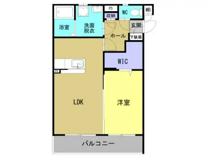 KIARAII(1LDK/1階)の間取り写真