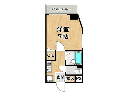 ARK21(1K/4階)の間取り写真