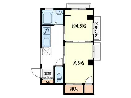 コーポ小森(2K/2階)の間取り写真