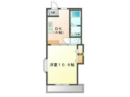エスポワール(1DK/1階)の間取り写真