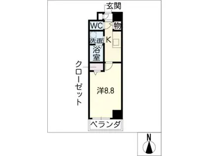 セジュール上飯田(1K/3階)の間取り写真