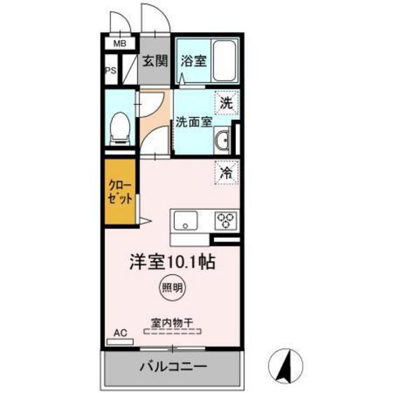 グランシエル下見(ワンルーム/2階)の間取り写真