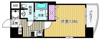 レグゼスタ福島II(1K/2階)の間取り写真
