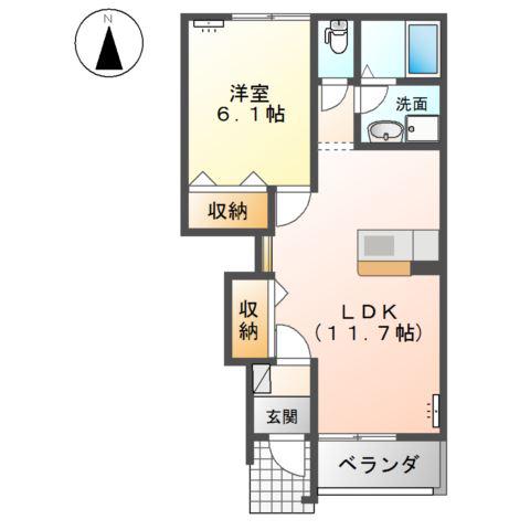 メゾン サン・ライズ(1LDK/1階)の間取り写真